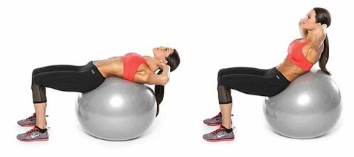 Drehen Sie einen Fitball, um Gewicht an Bauch und Hüften zu verlieren